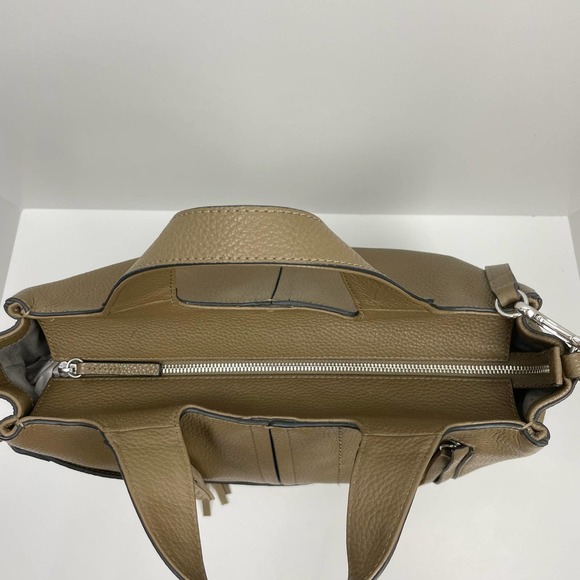 Vince Camuto | Caol Deep Moss Pebble Leather Large Handbag Tote Shoulder Strap - Picture 6 of 15